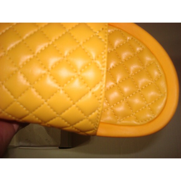 New NIB APL Leather Slides Mens 11 Lusso Shoes Orange Mango Womens 12 12.5 Quilt